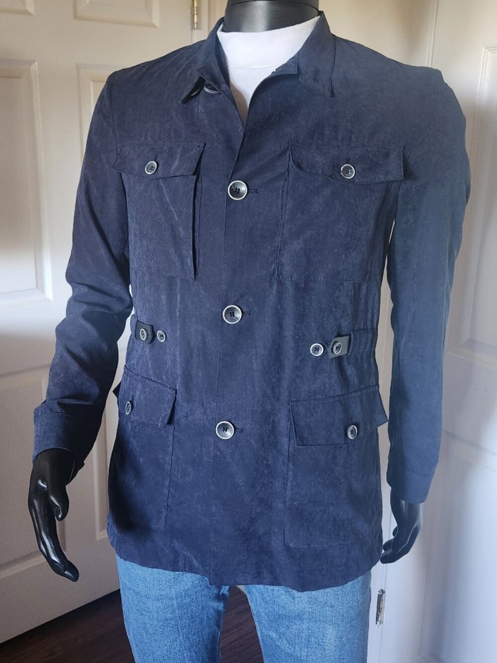 Domenico Tagliente Men's Blue Safari Jacket Size M